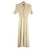 Maje Cream Ribbed Button Front Knit Dress- Size 36