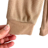 Ekouaer Light Brown Waffle Stitch V-Neck Top and Drawstring Shorts Set NWOT- Size S (see notes, sold as a set)