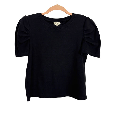 Hayden Girls Black Puff Sleeve Top - Size L Girls