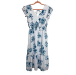 Grace Karin White Blue Floral Print Dress NWT - Size S