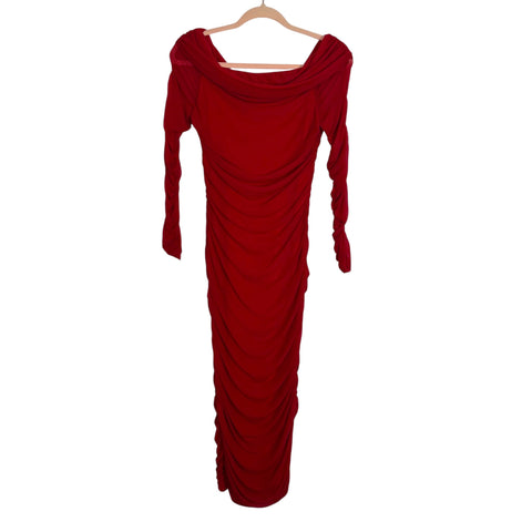 Pretty Garden Red Ruched Dress NWT - Size S