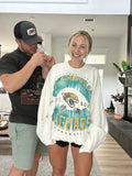 Abercrombie & Fitch White Oversized Jacksonville Jaguars Sweatshirt- Size M (see notes)