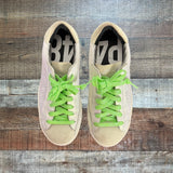 P448 Camo Iridescent Green Sparkle Lace Sneakers - Size 37 (See Notes)