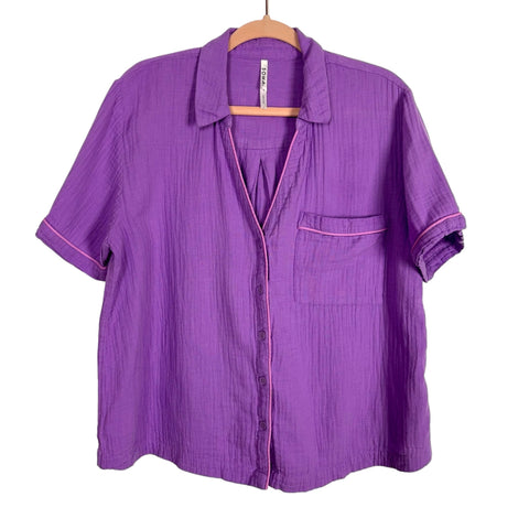Soma Purple Cotton Gauze Shorts Pajama Set- Size L