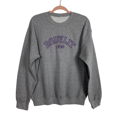 No Brand Grey Bodylit Obe Crewneck Sweatshirt - Size ~M (No Size Tag, Fits Like A Medium)