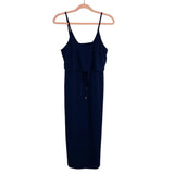 Cupshe Navy Drawstring Side Slits Round Hem Midi Dress- Size S (Sold out online)