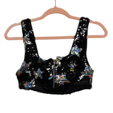 Nasty Gal Black Sequin Star Print Top- Size 0 (sold out online, we have matching skirt)