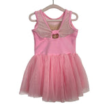 Weissman Pink Leotard Studded Mesh Back Bow Detail with Tutu- Size XS (fits like 2-4T)