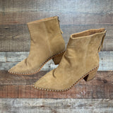 Steve Madden Tan Aquarius Leather Pearl Studded Booties- Size 8.5 (see notes)