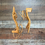Ann Taylor Tan Leather Lace Up Sandals- Size 6