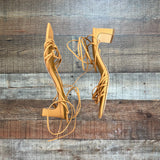 Ann Taylor Tan Leather Lace Up Sandals- Size 6