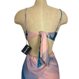 Skatie Tie-Dye Printed Silky Cutout Back Tie Dress NWT- Size XS
