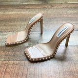 Steve Madden Clear Strap Heeled Studded Sandals- Size 7.5 (sold out online)