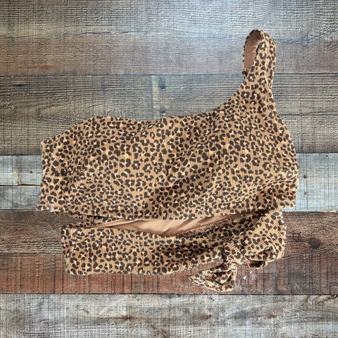 Aerie Carmel Animal Print Bandeau One Shoulder Swim Top - Size M (We Have Matching Bottoms!)