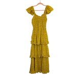 Cleobella Yellow Printed Ruffle Tiered Dress- Size M