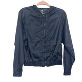 H&M Black Perforated Sleeve Hooded Jacket- Size XS