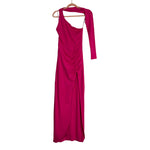 Superdown Pink with One Wraparound Long Sleeve and Side Ruching and Slit Dress NWT- Size XS