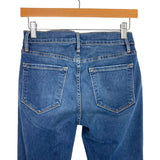 Frame Denim Medium Wash Frayed Hi-Lo Hem Skinny Jeans- Size 25 (Inseam 29.5”)