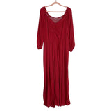 Knox Rose Printed Stitched Front Smocked Back Wide Leg Jumpsuit- Size XL