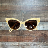 Lele Sadoughi Mother of Pearl Cat-Eye Faux Pearl Arm Sunglasses With Soft Case