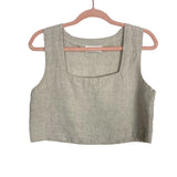 Petal + Pup Beige Linen Square Neck Devlin Cropped Tank- Size 4