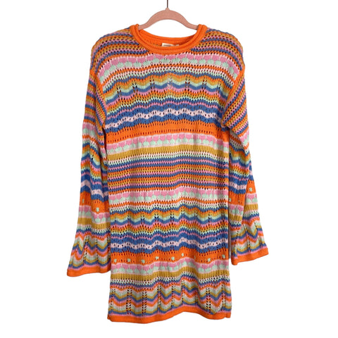 Goodnight Macaroon Multi Color Open Knit Dress NWT- Size M