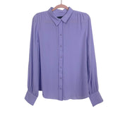 White House Black Market Purple Button Front Blouse- Size L