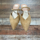 Dolce Vita Tan Suede Low Heeled Pointed Toe Sandals- Size 9