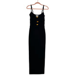 RUNAWAY Black Knit Front Cutout Beaded Back Slit Dress- Size S/4