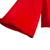 A New Day Red Satin Front Tie Bell Sleeve Top- Size L (see notes)