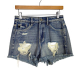 KanCan Distressed Raw Hem Jean Shorts- Size XS