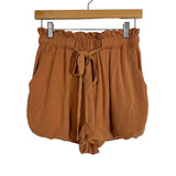 Pink Lily Rust Coast to Coast Paperbag Waist Shorts- Size S (sold out online)