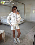 Abercrombie & Fitch Cream Western Printed Hooded Sweatshirt- Size M (sold out online)