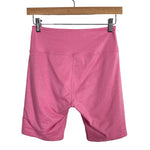Alo Pink Shimmer Biker Shorts- Size S