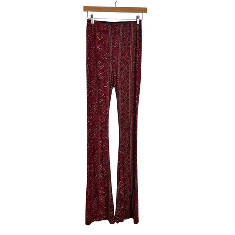 Show Me Your Mumu Red Printed Flare Pants - Size S (Inseam 34")