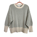 Altar'd State Ivory/Sage Chenille Ribbed Tunic Sweater- Size S