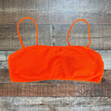 No Brand Neon Orange Textured Padded Bikini Top- Size L (we have matching bottoms)