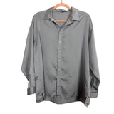 Missguided Silver Button Up- Size 4 Petite (see note)