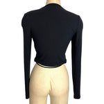 Abercombie & Fitch Black Ribbed Tie Top - Size S