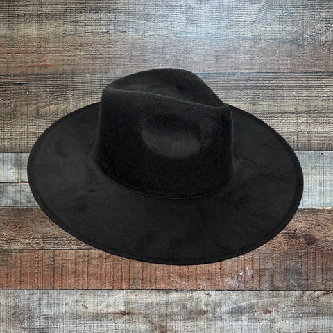 Pink Lily For Next Time Black Wide Brim Hat NWT