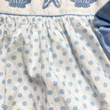 The Smocking Place Blue and White Polka Dot Smocked Shell Short Set- Size 3T (see notes)