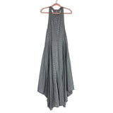 Free People Slate/White Stripes with High Neck and Raw Hem Maxi Dress- Size XS (see notes)