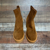 Dolce Vita Camel H20 Waterproof Suede Chunky Booties- Size 8.5 (LIKE NEW)