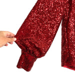 Halogen x Atlantic Pacific Red Sequin Snap Up Top- Size 1 (sold out online, we have matching pants)