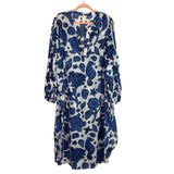 H&M White and Blue Shell/Seahorse/Turtle Print Semi-Sheer Side Slits Dress- Size XXL (sold out online)