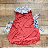 Sun House Children's Brick Red Smocked Ruffle Collar and Side Ties Cover Up- Size 3 (we have matching bathing suit)
