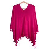 Caroline Grace Pink Cashmere Blend Tassels Poncho- Size OS (see notes)