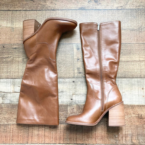 Steve Madden Brown Leather Tall Boots- Size 7.5