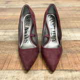 Sam & Libby Cranberry Suede Pumps- Size 8 (see notes)