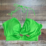 Aerie Bandeau Green Cut Out Swim Top - Size L